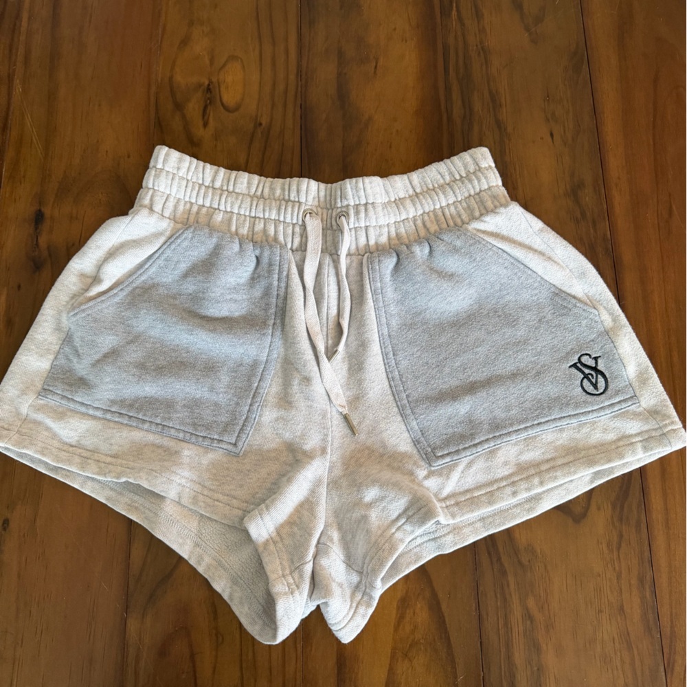 Victoria's Secret Cream and Gray Women's Athletic Shorts